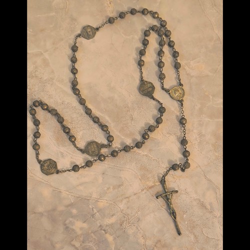 Vintage rosary silver tone - rosary,