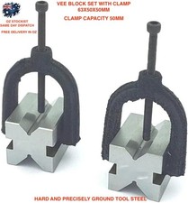 Vee Block Set With Clamp set 63x50X50mm CLAMP CAPACITY 50MM HARD AND GROUND