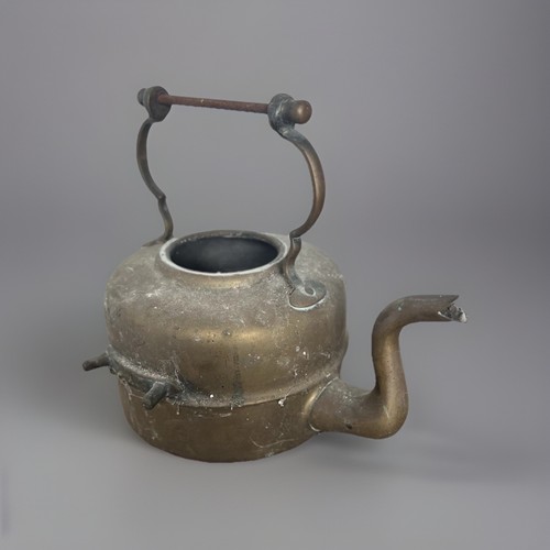 Antique brass kettle with - antique,