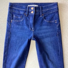 Ladies Next Lift Slim & Shape Skinny Mid Rise Blue Faded Jeans Size 10 L  (459K)