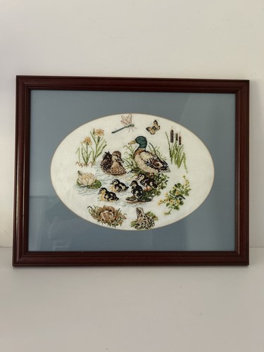 Vintage framed garden ducks - 'garden, ducks'