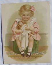 Girl w/Doll Drawing Postcard