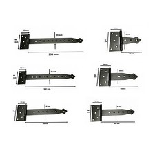 Pair Tee Hinges Black