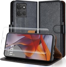 Case For Motorola Moto G56 5G Leather Wallet Flip Stand Phone Cover+Screen Guard