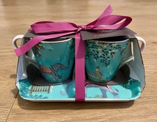 Sara Miller Portmeirion India Mug & Tray Set, Brand New, Original Tags