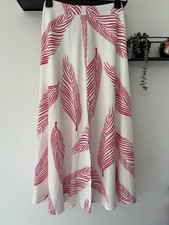 White & Pink Feather Print A-