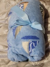 Sailing Boats Throw Soft Fleece Blanket 120 x 150cm Nautical Light Baby Blue NEW