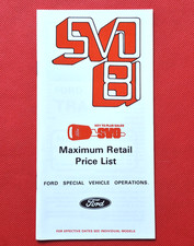 1981 FORD SVO Price List - Transit, A Series, Cargo, R Series, Transcontinental