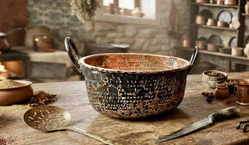 Large antique hammered copper - antique,