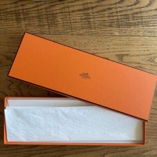 HERMES Tie Orange Empty Gift Box Authentic without Ribbon Box 37 x 13 x 2cm