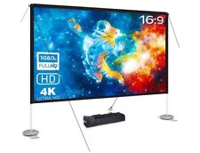 Projector Screen and Stand 120 inch 16:9 4K HD Rear Front 