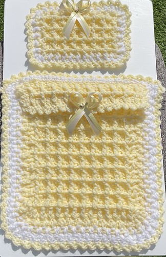 Hand crochet dolls pram cover - dolls,