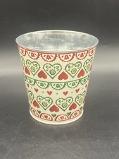 Emma Bridgewater M&S Flower Shop Metal Plant Pot Hearts Plastic Liner 14cm Tall