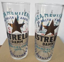 2 x Estrella Damm Americas Cup Pint Glasses New Limited Edition