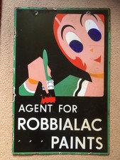 ROBBIALAC PAINTS DOUBLE SIDED ENAMEL SIGN