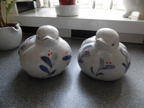 Vintage hand painted bird - hand,