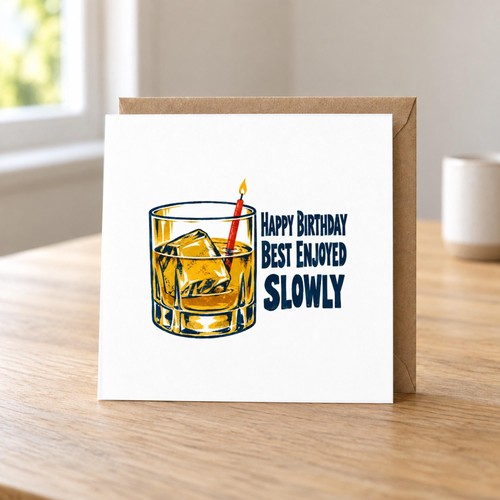 Whisky birthday card best - card,