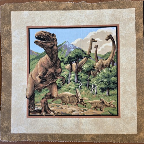 Vintage dinosaur cotton fabric - vintage,