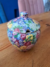 Vintage Royal Winton Julia Chintz Multicoloured Floral Sugar Bowl/Jar