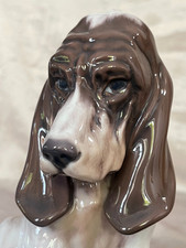 Dahl Jensen Copenhagen Porcelain Figurine Dog Basset Hound #1065 PORCELAIN DOG 1.Q