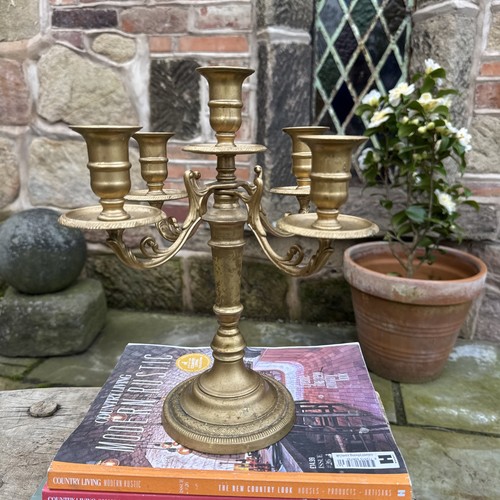 Brass candelabra candle stick - candle,