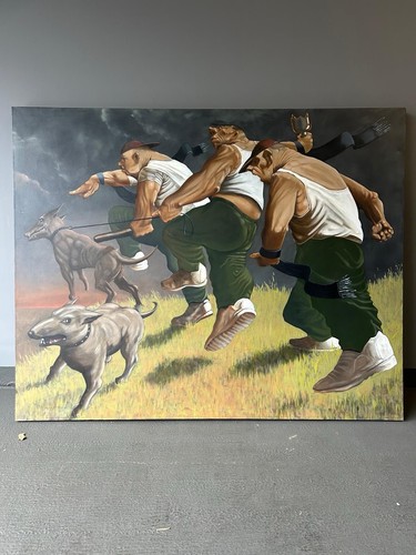 Peter howson men with dogs - -,
