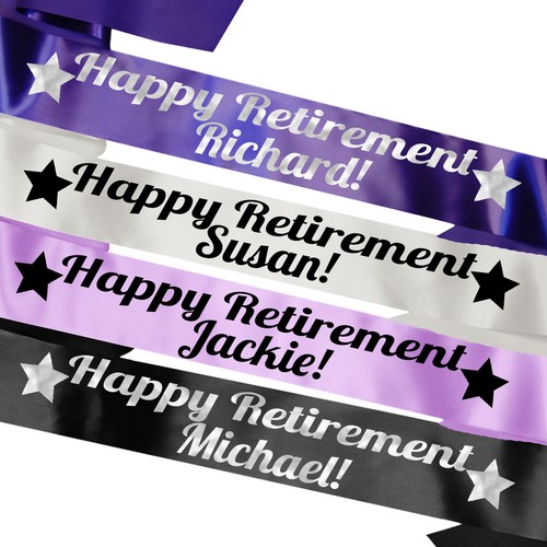 Personalised retirement sash - personalised,