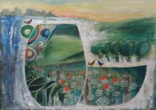 Original Medium Abstract Painting 'FANCY A CUPPA?' - Charming Gift for a Friend!