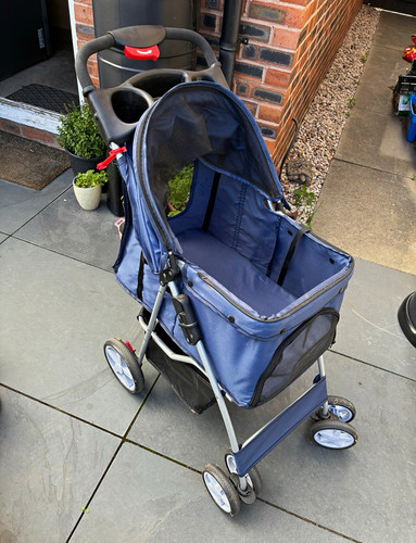 Navy blue wheel pet stroller - navy,