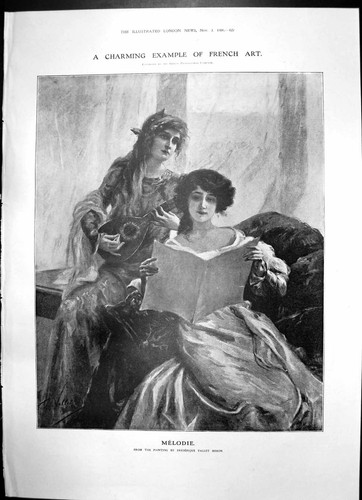Antique old print melodie - antique,