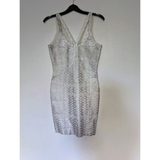 Silver bondage bodycon dress