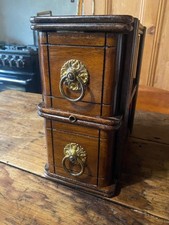 A Pair of Singer/Jones Treadle Table Sewing Machine Mahogany Wooden Drawers