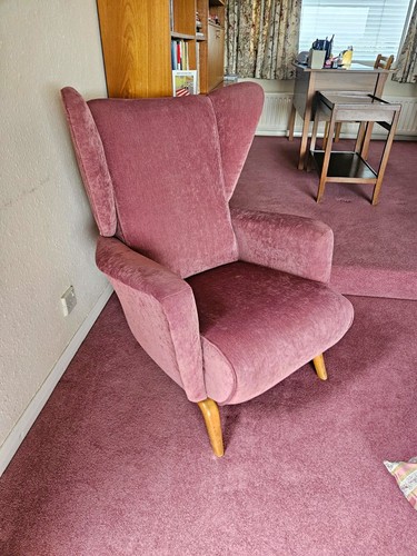 Pink upholstered wingback - 2,