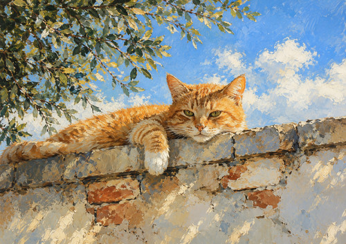Relaxed ginger cat tabby - relaxed,