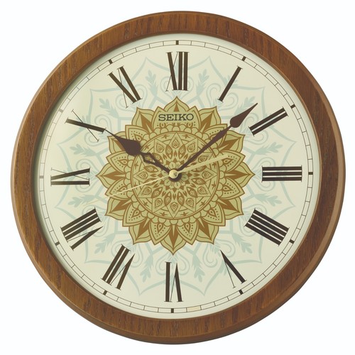 Seiko round wooden oak effect - round,