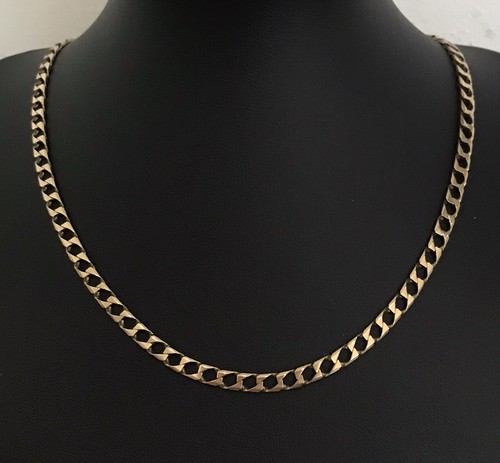 9ct gold square curb chain - curb, 375