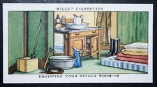 Bomb Shelter  Civil Defence Advice   Vintage 1938 Illustrated  Card  EE02