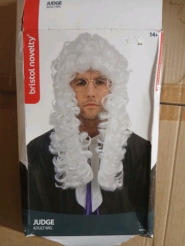 White curly judges wig - judges,