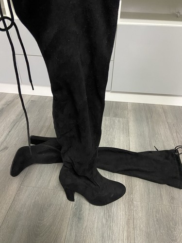 Suede thigh high heeled boots - suede,