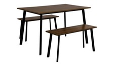 Railo Walnut Dining Table & 2 Walnut Benches