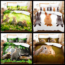 Super King Size Quilt Cover Easter Bunny Rabbit Animal Duvet Cover Bedding Set