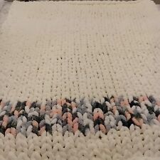 Hand knit Chunky Blanket /Throw 55x51 Inch
