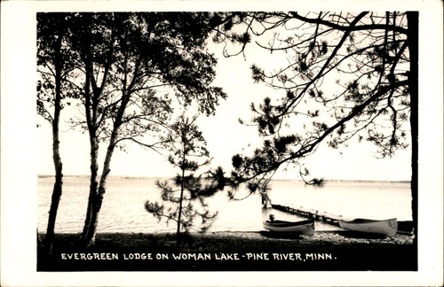 Rppc evergreen lodge woman - rppc,