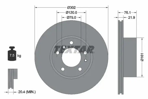 Brake disc internally - 2x,