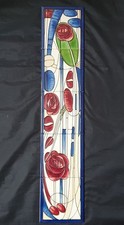 Panel of 5 Fireplace Tiles Abstract Floral Mackintosh Tubelined Reproduction