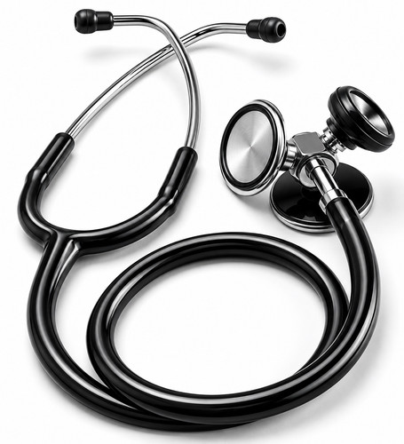Triple head stethoscope - head, black