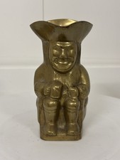 Unusual 4.5” Solid Brass Toby Jug