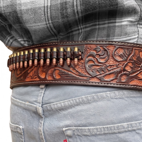 Real leather ammo belt 45 - real,