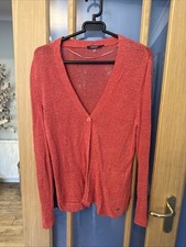 OLSEN Coral Knit Cardigan Linen Mix Size 10 Once Button