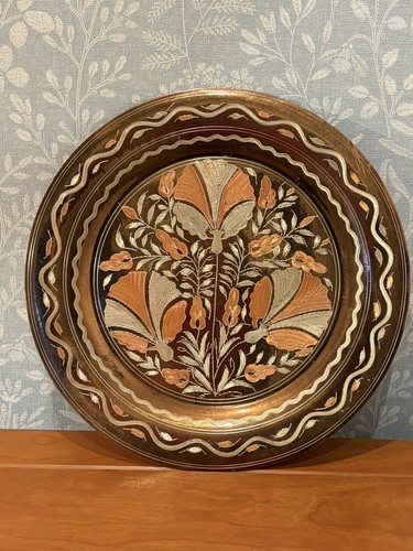 Vintage engraved copper wall - vintage,